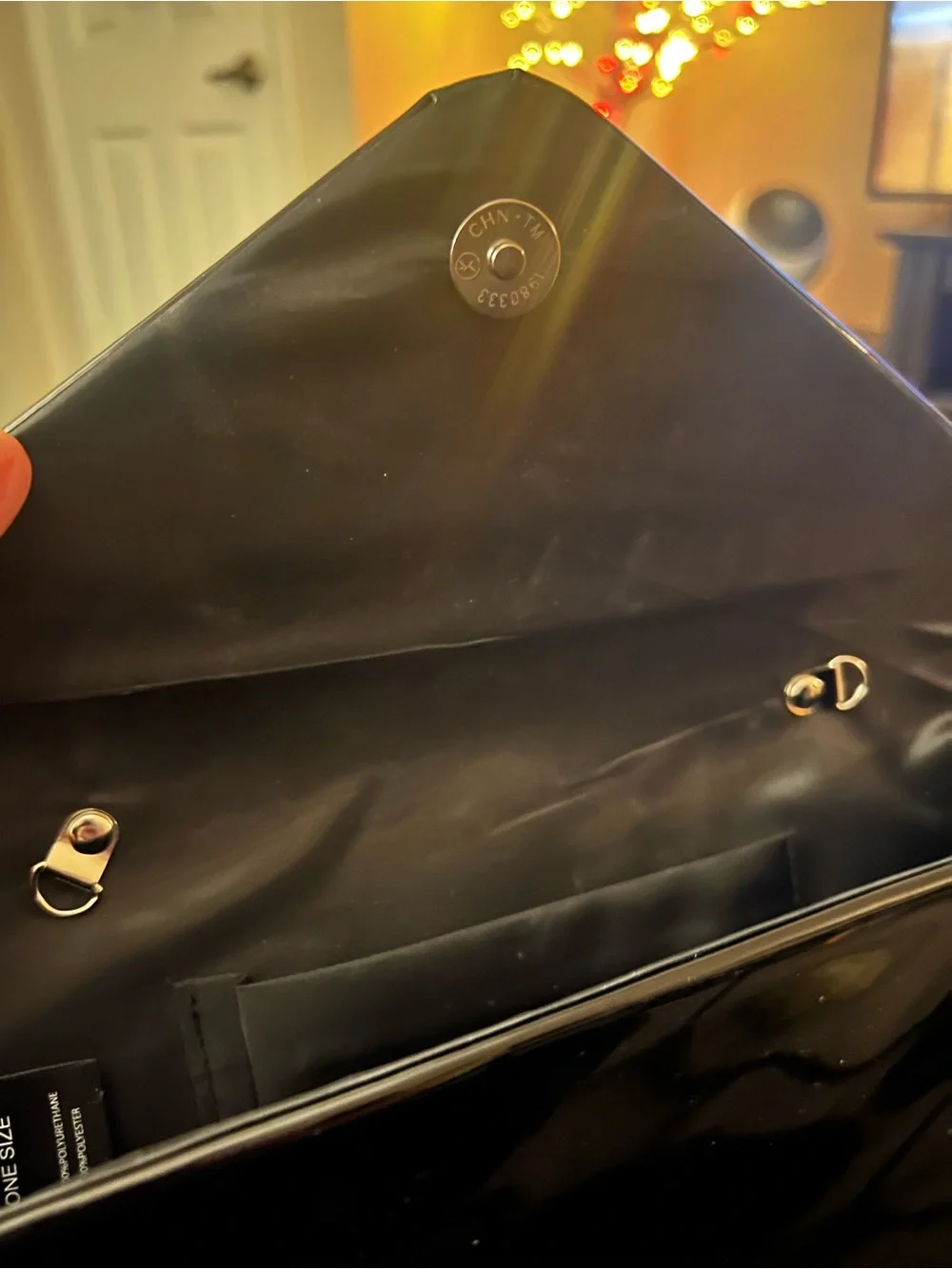 Black Patent Envelope Clutch
